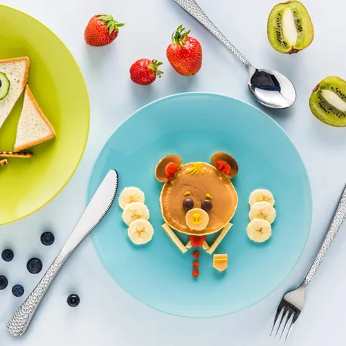 Vista 7 de HaWare - Juego de 12 tenedores para niños pequeños, juego de cubiertos de acero inoxidable para preescolar, diseño martillado (aspecto adulto), sin