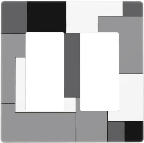 Vista 108 de Taupe Beige Marrón Gris Abstracto Arte 1-Banda Interruptor de Luz Doble de Recepción Placa de Pared Toma Cubiertas Eléctricas Decorativas Modernas