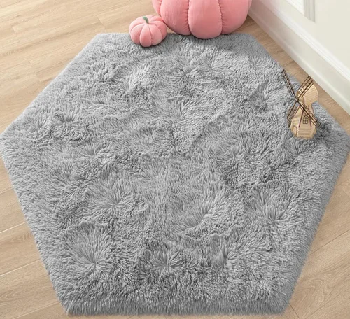 Vista 22 de Alfombra Redonda para Dormitorio, Alfombras de Área Circulares Suaves y Esponjosas de 4x4 pies para Cuarto de Niños y Niñas, Habitación Infantil