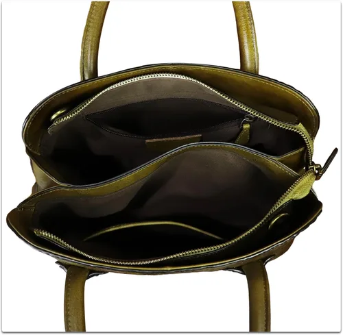 Vista 7 de Bolso de mano de cuero genuino para mujer, bolso cruzado vintage con asa superior, hecho a mano, retro, de cuero en relieve