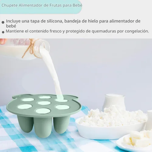 Vista 7 de BIGSPINACH Bandeja para congelador de alimentos para bebés y moldes para paletas de dentición: la solución perfecta para las necesidades