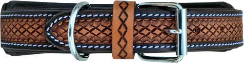 Vista 4 de Affilare Collar de perro de cuero estilo occidental diseño de flor de sol acolchado para 10AB122-XS
