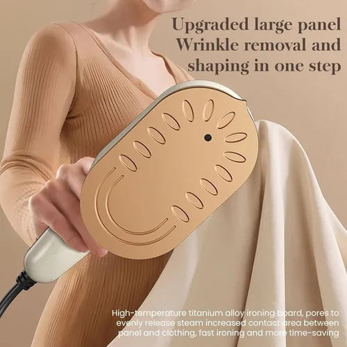 Vista 3 de Plancha de vapor de mano con base antiquemaduras, vaporizador portátil para ropa, vaporizador y plancha 2 en 1, calentamiento rápido de 1000 W en 5