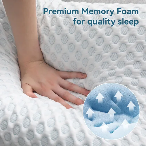 Vista 5 de Hcore Almohada ortopédica cervical cervical de espuma viscoelástica para dormir de lado, espalda, estómago, almohada ergonómica para el dolor