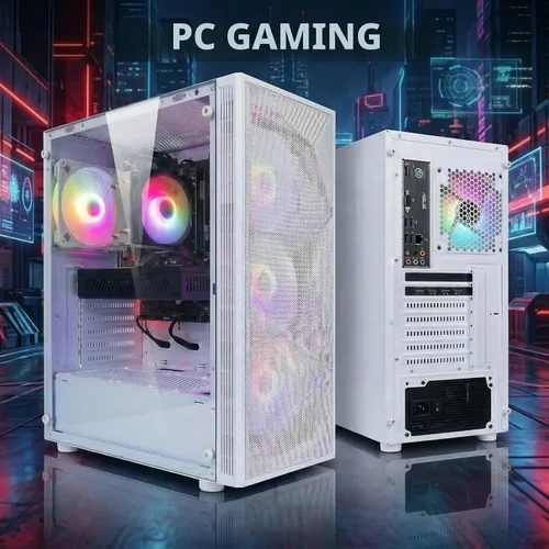 Vista 3 de STGAubron Computadora de Escritorio Gaming PC, AMD Ryzen 5 5600GT hasta 4.6G, Radeon RX 6500 4G, 16G DDR4, 1T SSD, WiFi 6 y BT 5.2, Ventilador RGB