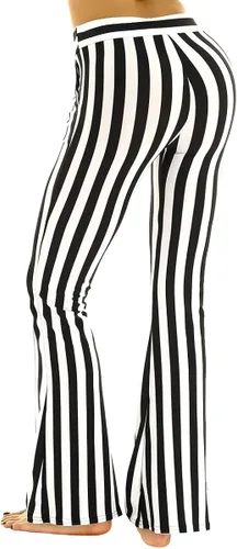 Vista 5 de CHICTRY - Pantalones de rayas para mujer color blanco y negro