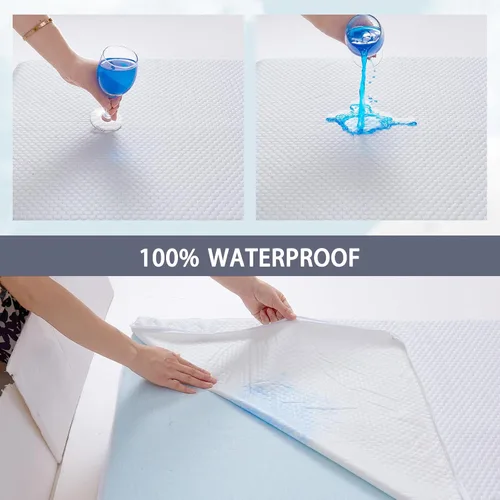 Vista 5 de Lisara Colchón para Moisés de Bebé, 30 x 18 pulgadas, Colchón de Espuma Viscoelástica de Gel de Doble Cara para Moisés con Cubierta Impermeable