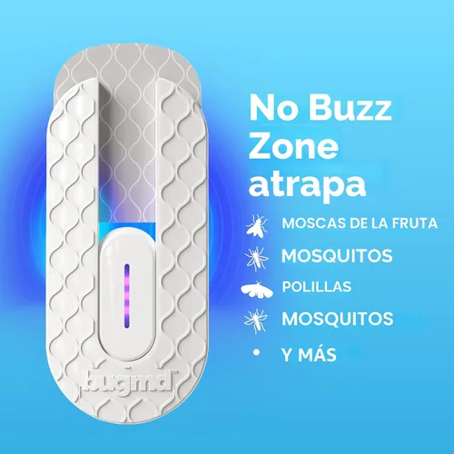 Vista 5 de BugMD - Trampa para moscas de frutas sin zumbido para interiores con luz UV Colector de mosquitos y matamosquitos para casa, cebo con aroma a miel