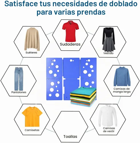 Vista 9 de BoxLegend V5 - Carpeta plegable para camisas, carpeta de ropa, fácil y rápido de plegar, asistente de lavandería para carpetas de lavandería Azul