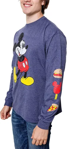 Vista 3 de Disney Mickey Mouse - Camiseta clásica de manga larga con aperitivos desgastados