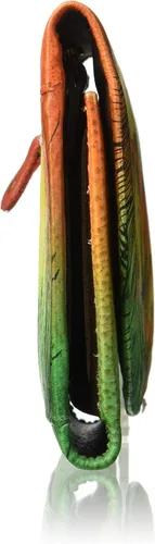 Vista 3 de Anna by Anuschka - Cartera de piel pintada a mano, diseño de tres pliegues
