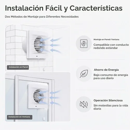 Vista 4 de Ventilador de escape de pared de 4 pulgadas: ventilación de ventana