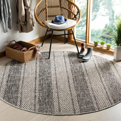 Vista 8 de SAFAVIEH Courtyard Collection CY8736 - Alfombra de pasillo de 2 pies 3 pulgadas x 6 pies 7 pulgadas, color gris claro/fucsia CY8736 para interiores