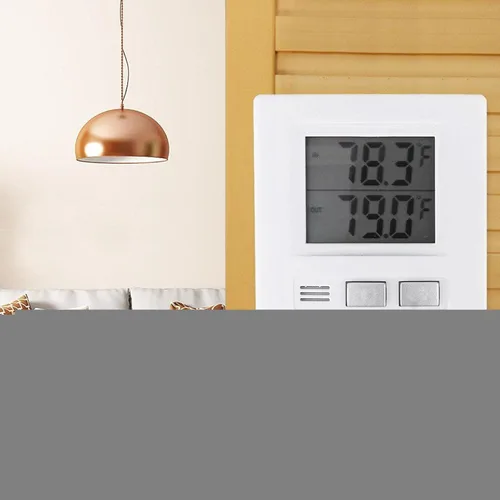 Vista 5 de Medidor de temperatura con cable para interiores y exteriores, termómetro digital con cable de sensor y pantalla LCD, funciona