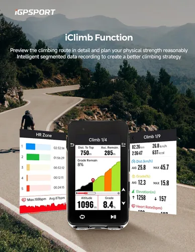 Vista 5 de iGPSPORT iGS630S GPS Bike Computer, 2.8 '' Smart Wireless Map Navigation Climb Plan Ciclismo GPS Unit, 45H Duración de la batería