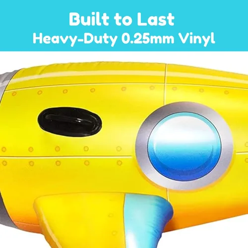 Vista 4 de Flotador de piscina submarino amarillo de coco para exteriores, flotador inflable con asas, flotador duradero de larga duración y juguete acuático