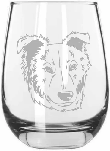 Vista 572 de Shar Pei (chino) - Vaso de vino sin tallo grabado para perro, 15.25 onzas