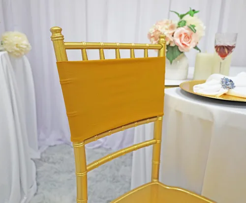 Vista 37 de (10 bandas elásticas de elastano de 7 x 13 pulgadas, de doble capa, lazos elásticos de licra para silla, lazos para bodas, fiestas, banquetes