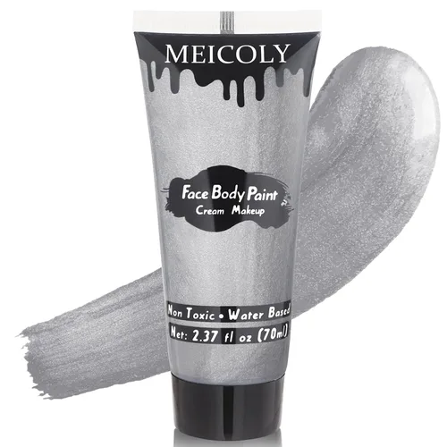 Vista 15 de MEICOLY Pintura facial y corporal en crema azul real, tubo grande de 2.37 oz a base de agua, pintura corporal completa para adultos y niños, tubo