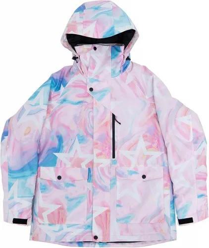 Vista 4 de VECTOR PRIME Chaqueta de esquí para mujer, resistente al viento, cálida, para invierno, snowboard, impermeable, con capucha, abrigo de nieve