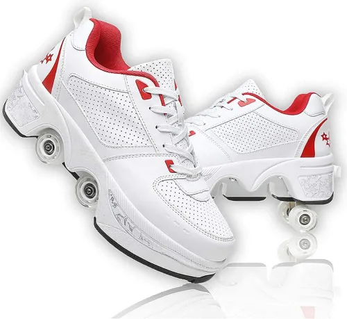 Vista 8 de Patines multifuncionales Zapatos de Deformación Automáticos Zapatos de Patinaje Masculino y Femenino Zapatos de Patinaje 2 en 1 Patines de Polea
