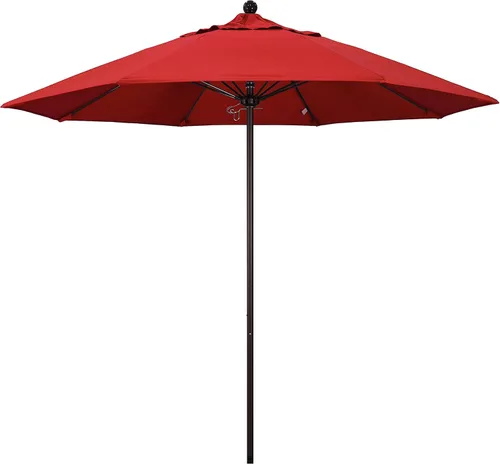 Vista 39 de California Umbrella ALTO908117-5410 Venture Series - Sombrilla comercial para patio, 9 pies redonda, color azul aire Sunbrella