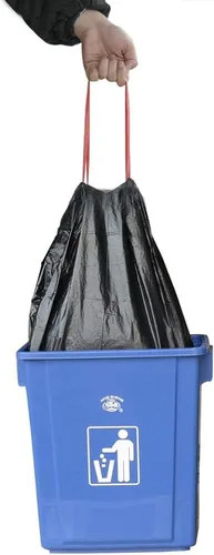 Vista 4 de Teyyvn Bolsa de basura con cordón de cocina de 13 galones, color negro, 220