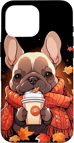 Vista 19 de French Bulldog Fall Autumn Pumpkin Spice Latte Frenchie Dog Case for iPhone 17