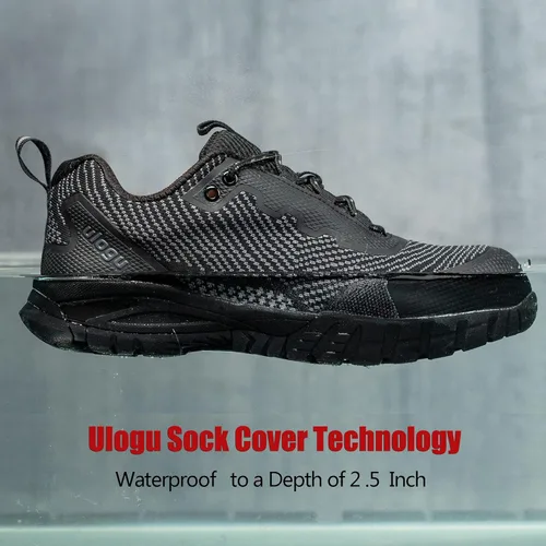 Vista 4 de ulogu Zapatos de senderismo impermeables para hombres y mujeres, cómodos, ligeros, antideslizantes, para caminar todo el día, para trabajar y caminar