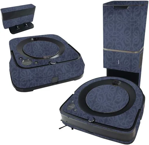 Vista 4 de MIGHTY SKINS Skin compatible con iRobot Roomba s9+ Vacuum & Braava Jet m6 Bundle – Baby Blue Jacquard y cubierta de vinilo única Fácil