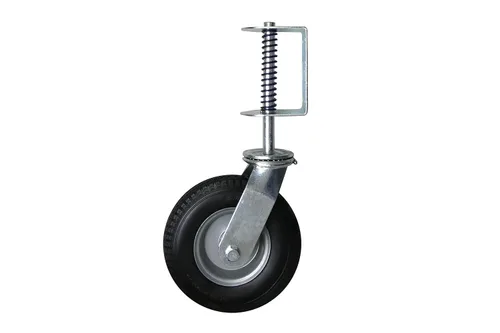 Vista 2 de Shepherd Hardware 8734 Rueda giratoria de puerta con resorte libre de pinchazos de alta resistencia con soporte universal, rueda de 8 pulgadas
