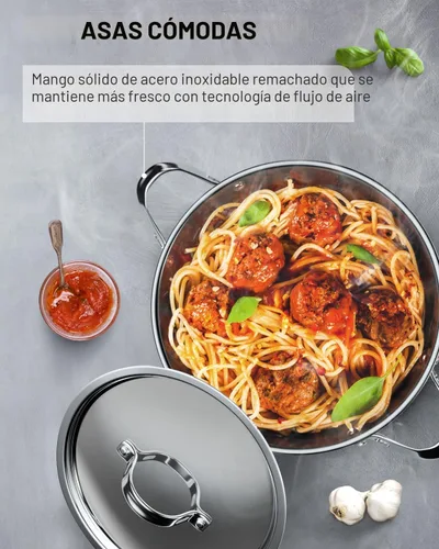 Vista 7 de Cooks Standard Olla de Acero Inoxidable 18/10 de 6 Cuartos de Galón, Olla Clásica Profunda para Cocinar Conservas Utensilios de Cocina Horno