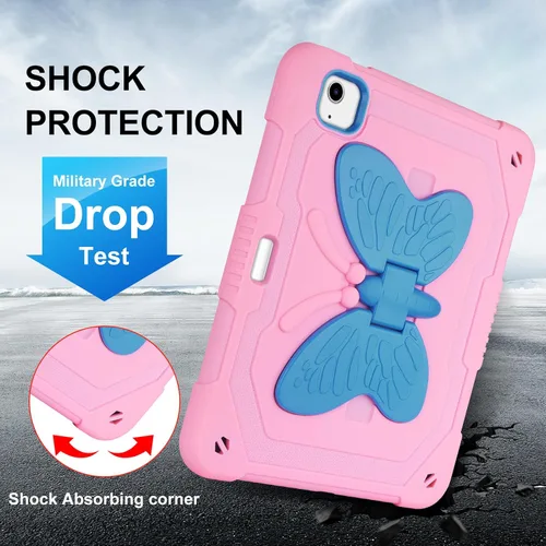 Vista 7 de Funda para iPad Air de 5ª/4ª generación con protector de pantalla, funda para iPad Pro de 11 pulgadas, correa de soporte de mariposa, lindas