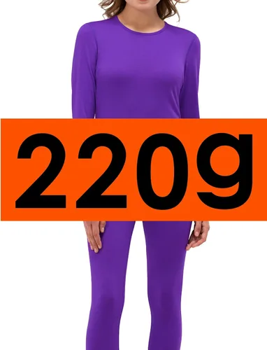 Vista 5 de Conjunto de ropa interior 100 % lana merino para mujer, Light Purple-7.62oz, L