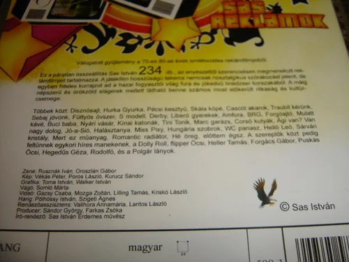 Vista 4 de Sas Reklámok Válogatott gyjtemény a 70-es 80-as évek emlékezetes reklámjaiból DVD Region 2 PAL Audio Hungarian Hello Leo Fabulon Libero Agi Van