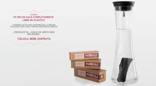 Vista 3 de Filtro de carbón regular Kishu de Kishu Charcoal para jarras, Negro