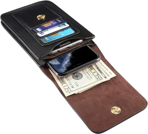 Vista 8 de Funda de cuero prémium para cinturón con clip para iPhone Xs Max, 11 Pro Max, 12 (5.4)/12 (6.1), 6s Plus, 7 Plus, 8 Plus, para bolso de hombre