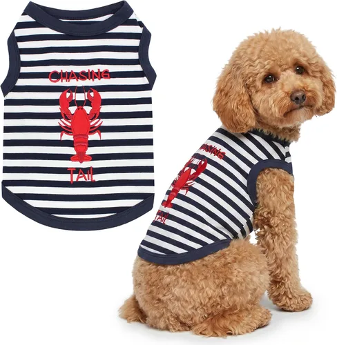 Vista 33 de Parisian Pet Camisa para perro – Camisas 100% algodón para perros pequeños – Chaleco negro sin mangas para cachorros – Ligero y transpirable Mejor