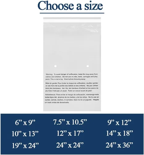 Vista 6 de 1 bolsa de polietileno transparente de advertencia de asfixia EcoSwift de 24 x 36 pulgadas, 1.5 mil