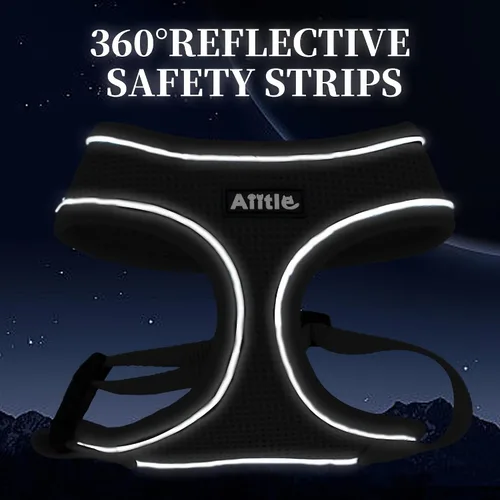 Vista 3 de AIITLE Arnés para cachorro, malla transpirable de triple capa, ajuste ajustable y diseño reflectante, chaleco sobre la cabeza sin asfixia para uso