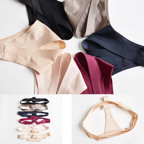 Vista 7 de Bolivelan Tangas sin costuras para mujer tangas de seda de hielo ropa interior de bikini