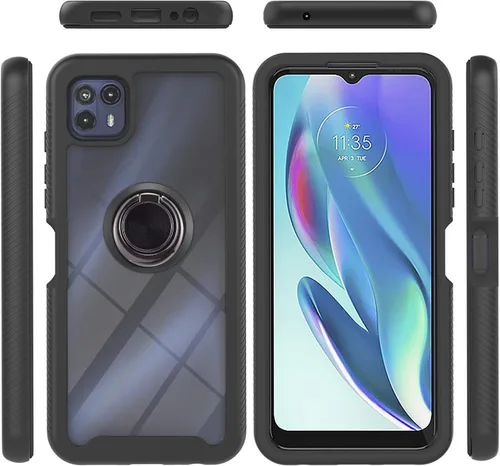 Vista 8 de Funda compatible con Xiaomi Poco X3 NFC, compatible con Xiaomi Poco X3 Pro/Poco X3 Ring Stand 3 en 1, color negro