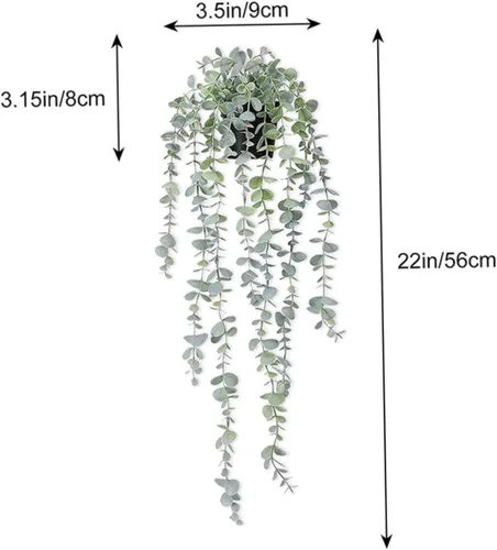 Vista 6 de Gcroet Plantas colgantes artificiales, decoración de hiedra falsa para interiores y exteriores, plantas falsas en maceta, hojas verdes falsas