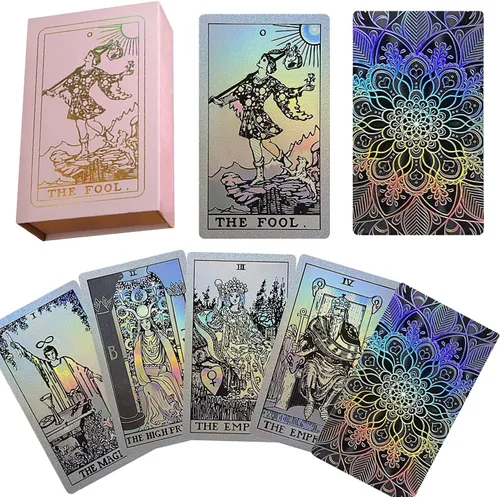 Vista 7 de VOVCIG Cartas de Tarot bilingües - Inglés y Español, Incluye Libro Guía y Mantel Especial Baraja de Tarot