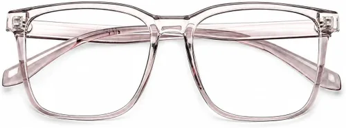 Vista 9 de TEAPLMTT - Lentes de bloqueo de luz azul, anteojos de computadora cuadrados grandes, anti luz azul para mujeres y hombres