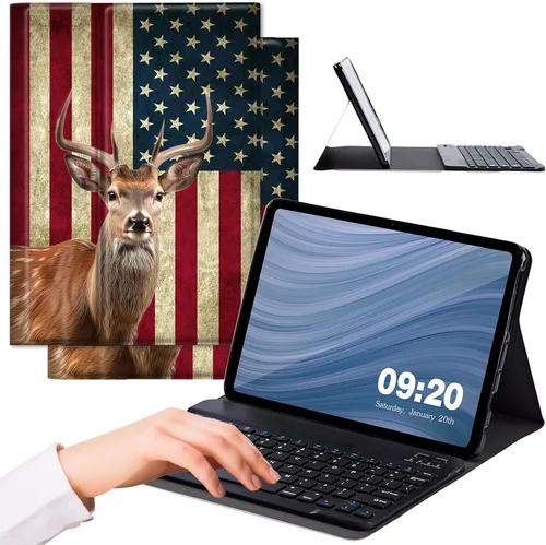 Vista 14 de Funda para Samsung Galaxy Tab A8 10.5 con teclado, fuerte sellado magnético desmontable Bluetooth teclado inalámbrico cubierta de cuero para Samsung
