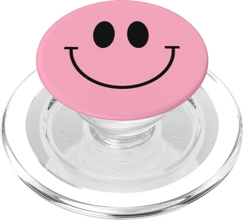 Vista 8 de Pink Smile Face Happy Smiling Emoticon Retro 90s y2k PopSockets Standard PopGrip