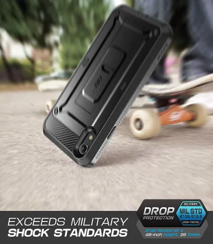 Vista 4 de SUPCASE Unicorn Beetle Pro Series - Funda antigolpes diseñada para iPhone XR, con protector de pantalla integrado de cuerpo completo, la funda