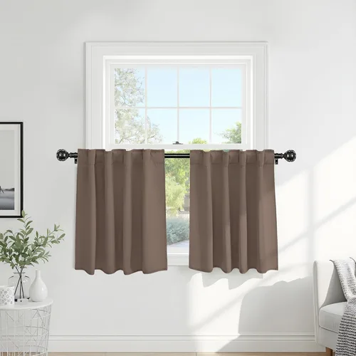 Vista 54 de PONY DANCE Cortinas cortas con aislamiento térmico para ventana pequeña, para guardería, baño, cocina, lavandería, caravana, sótano, 29 pulgadas