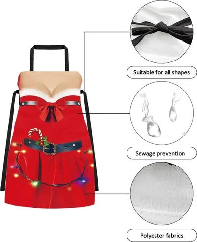 Vista 75 de Dreaweet Delantal de cocina unisex con cuello ajustable de Navidad
